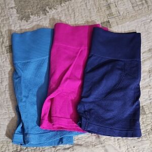 3 Pack Women's Athletic Shorts - Blue, Pink, and Navy